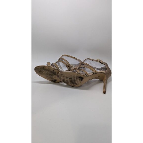 Gianni Bini Gold Sequined Fusion Strappy Heels - Picture 6 of 6